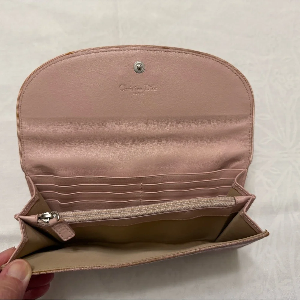Dior Pink Long Wallet (Convert to mini Chain Bag)